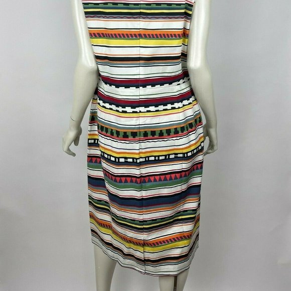 Kate Spade Saturday Stripe Sheath Dress Stretch Cotton Blend Multicolor Women 14 - Picture 10 of 16